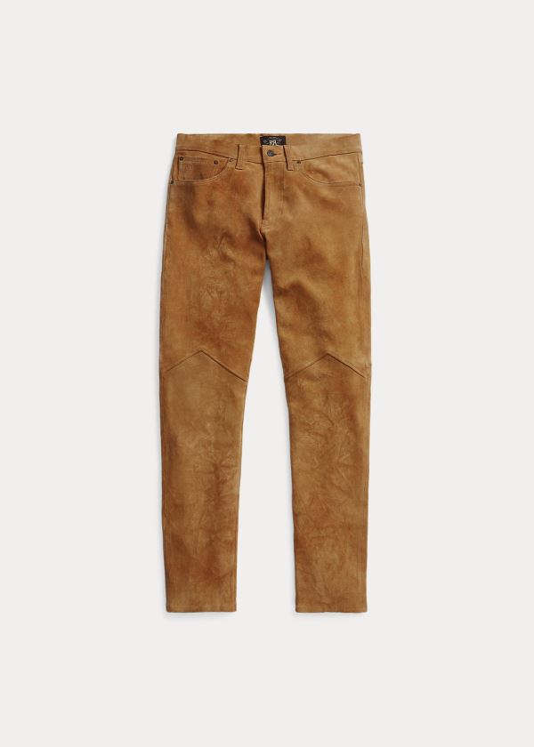 Men's Ralph Lauren Slim Fit Stretch Suede Pants | 582637QMT